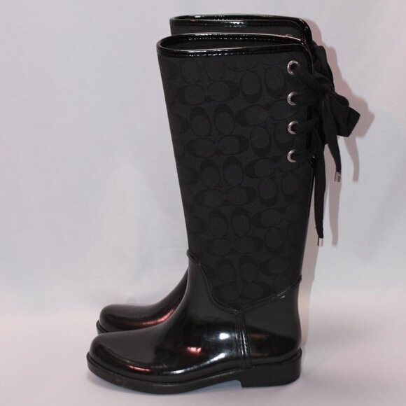 Coach Tristee Outline Signature Back Lace-up Boots - Picture 2 of 16